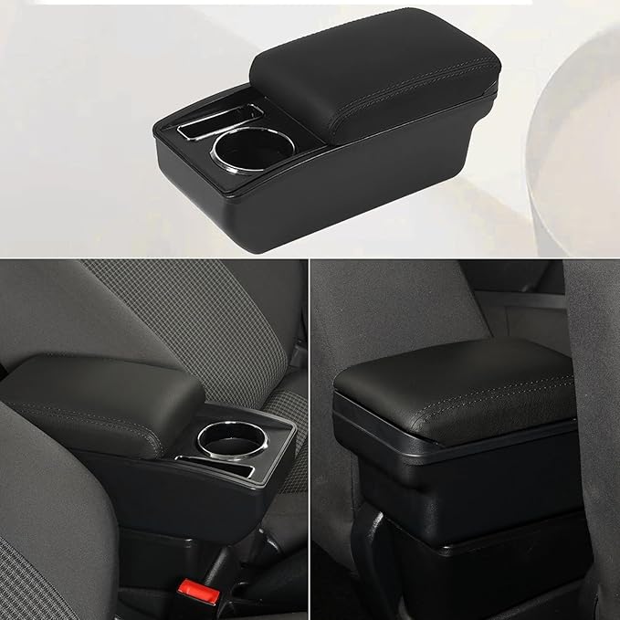 AULPHIKE Compatible with Ford Focus Armrest 2 Mk2 2005-2011 Center Console Organizer Armrests Double Layer Storage Space with Cup Holder