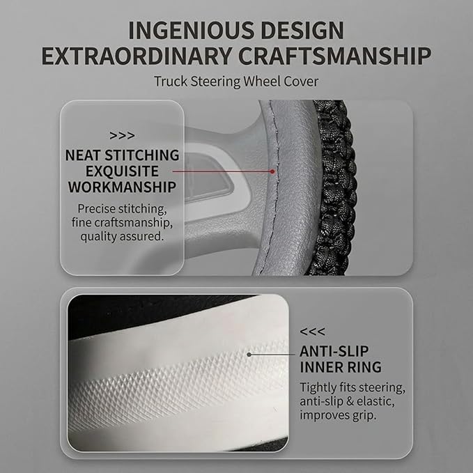 Size 16-20 Inch Ice Silk Ventilation Multi-Style Comfy Grip Steering Wheel Cover for Truck, Bus, Big Rig Trucker,SUV， Anti-Slip Design 16-20 Inch (Brown, 19)