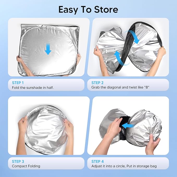 KUST Windshield Sun Shade for 2007 2008 2009 2010 2011 2012 Nissan Altima Accessories Custom Fit Sunshade Foldable Sun Visor Protector Blocks UV Rays Keep Your Car Cooler