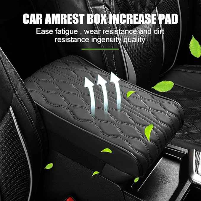 Leather Car Armrest Box Pad for Tesla Cybertruck 2023 2024, Memory Foam Car Center Console Cover Comfort Waterproof Arm Rest Cushion Pad Universal Accessories,F/Red