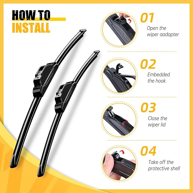 MIKKUPPA 22"+22"+16" Windshield Wiper Blades Replacement for 2009-2016 Lincoln Navigator, Front & Rear Wiper Blades Set, Durable Stable Quiet All Season (Pack of 3)