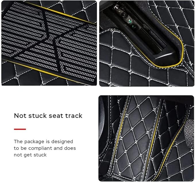 MELKEN Custom Fit Leather Car Floor Mats for 95% of Cars Full Coverage Floor Liners Car Mats (Wine Red)