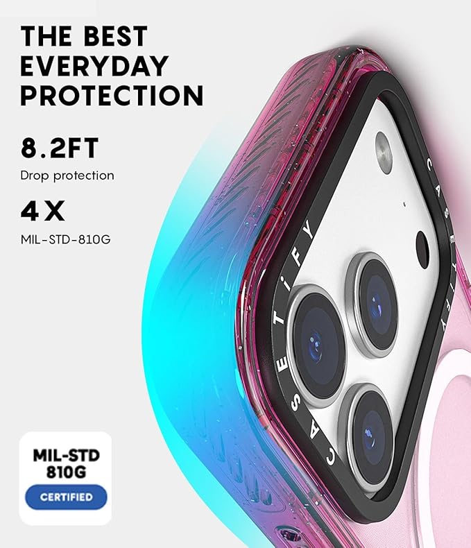 CASETiFY Impact iPhone 17 Case [Slim/Compatible with Magsafe / 8.2 ft. 4X Military Grade Drop Protection] - Moon Caravan Toile - Clear Black