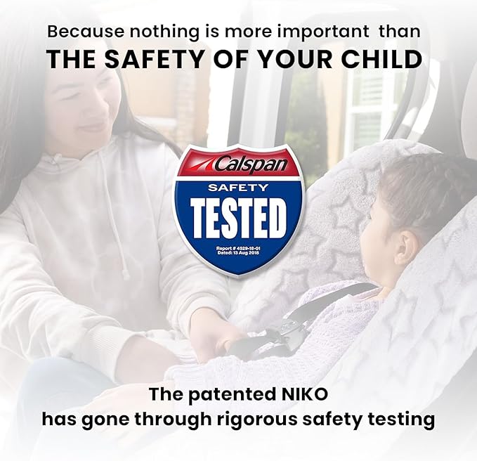 Niko Easy Wash Children's Car Seat Cover & Liner -Minky -Silver Star -Perfect for Winter Weather-Universal Fit -Crash Tested -Waterproof SEAT Bottom -Easy to Clean -Machine Washable