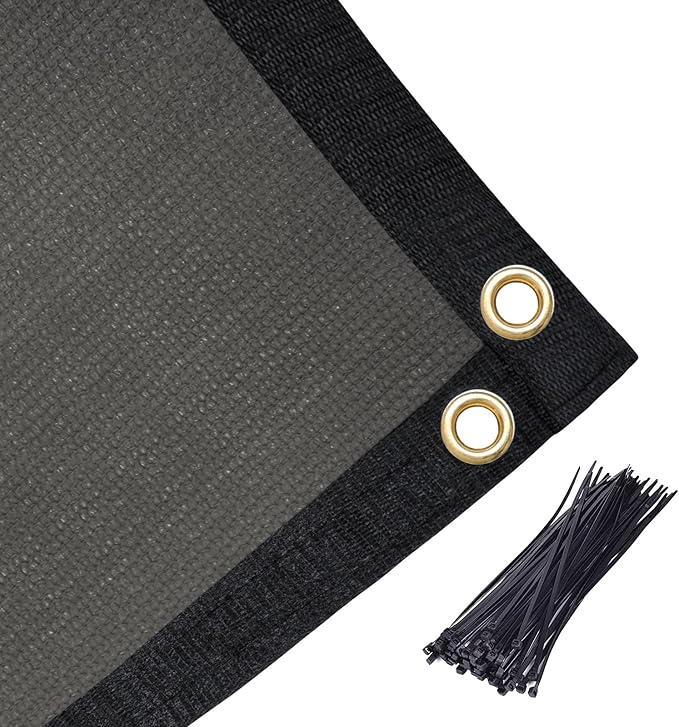 Amagenix 90% Pergola Shade Cover 6'X 7' Dark Gray Sun Shade Cloth with Grommets for Outdoor Garden Patio Porch-Commercial Grade 200 GSM-Cable Zip Ties Included (We Customized)