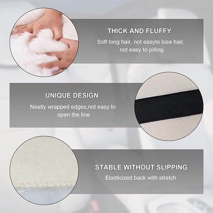 Center Console Cover, 11.81"×7.87" Automotive Fluffy Plush Center Armrest Protector, Universal Furry Comfortable Center Console Pad for Cars Trucks SUVs, Car Accessories (Brown)