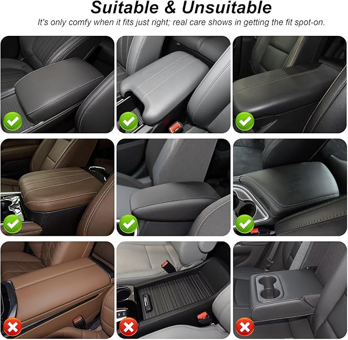 Center Console Cover Fit for Corolla Cross Faux Leather Car Armrest Cushion with Storage Bags, Cup Holder ＆ Phone Storage Multifunctional Middle Console Cover(Grey)