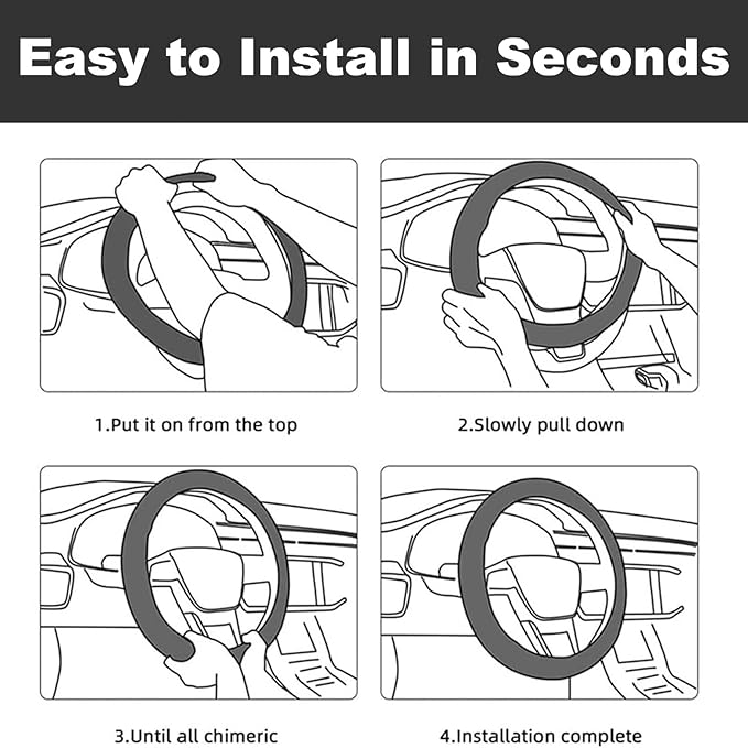 Car Steering Wheel Cover for Women Men, Non-Slip Garden Strawberry Steering Wheel Protector, Universal 14"-15" Fit for Cars, SUVs, Trucks (Garden Strawberry)