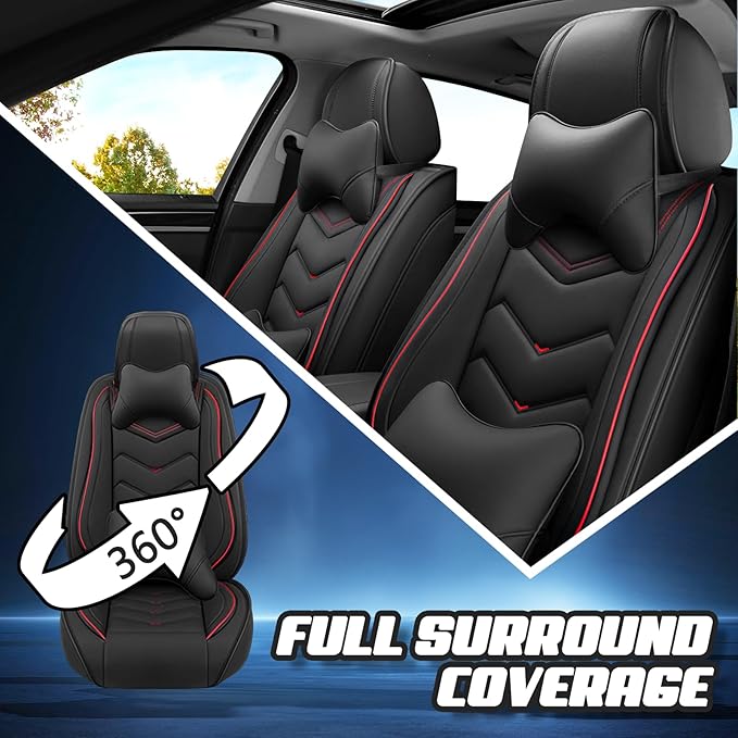 Car Seat Covers for Mitsubishi Outlander 2003-2026, Premium Nappa Leather Car Seat Cover, Stylish Sport Seat Covers， Automobile Seat Cover Sets.(Luxury 5 Seats/Black)