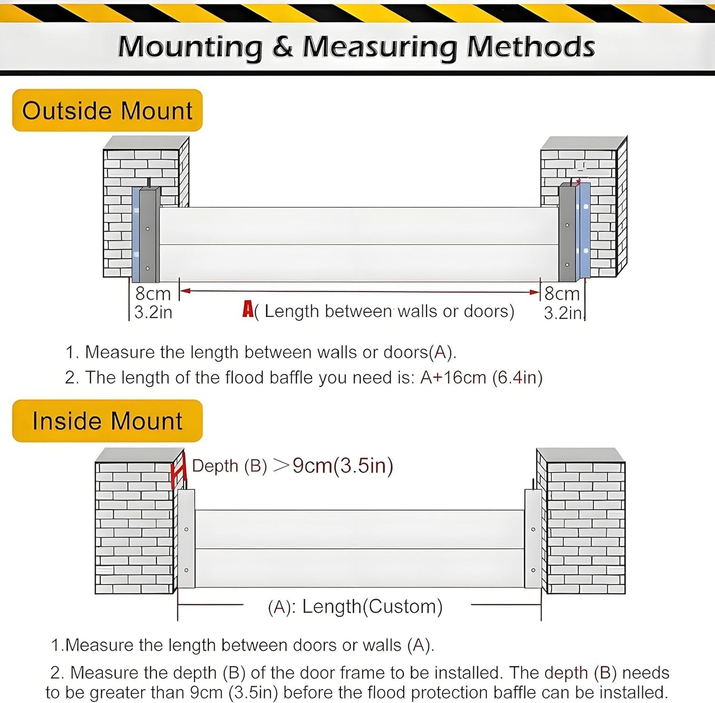 Flood Barriers for Home Exterior - Aluminum Alloy Outdoor Easy Flood Barrier Garage Doors Water Barriers for Flooding,H15.7 Inch/L10FT