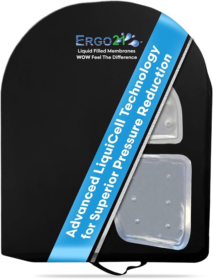ERGO21 Lumbar Pillow Lower Back Support Cushion for Back Rest, Good Posture, Spine Pain, Long Sitting Hours at Chair, Office, Car Seat, Wheelchair, Large (18" W x 24”x 1.5”)