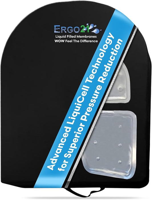 ERGO21 Lumbar Pillow Lower Back Support Cushion for Back Rest, Good Posture, Spine Pain, Long Sitting Hours at Chair, Office, Car Seat, Wheelchair, Large (18" W x 24”x 1.5”)