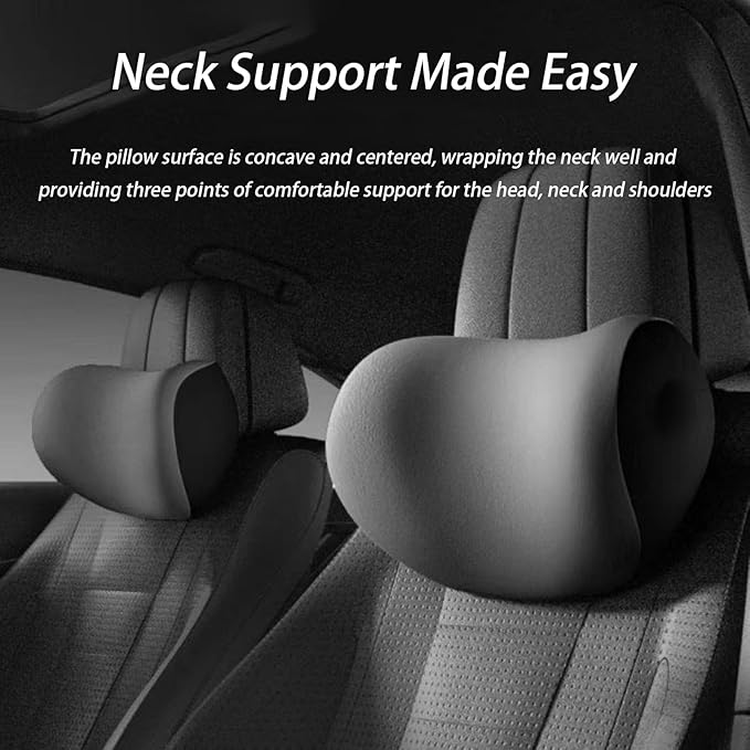 Car Lumbar Support Pillow and Car Neck Pillow Kit for VW Taos 2021 2022 2023 2024 2025 2026, Car Seat Neck Back Rest Pillows, Ergonomic Car Seat Headrest & Lumbar Cushion,B Grey