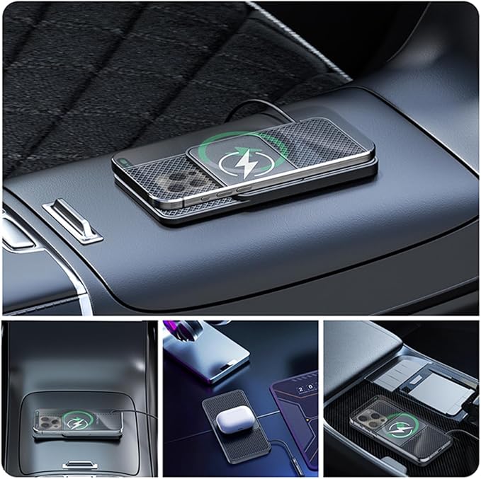 Wireless Car Charger for Ford Mustang 2000–2025, 15w Fast Phone Chargers Charging Pad Non-Slip Essential Electronic Devices for Long-Distance Travel,normal-30cm Cable USB Plug