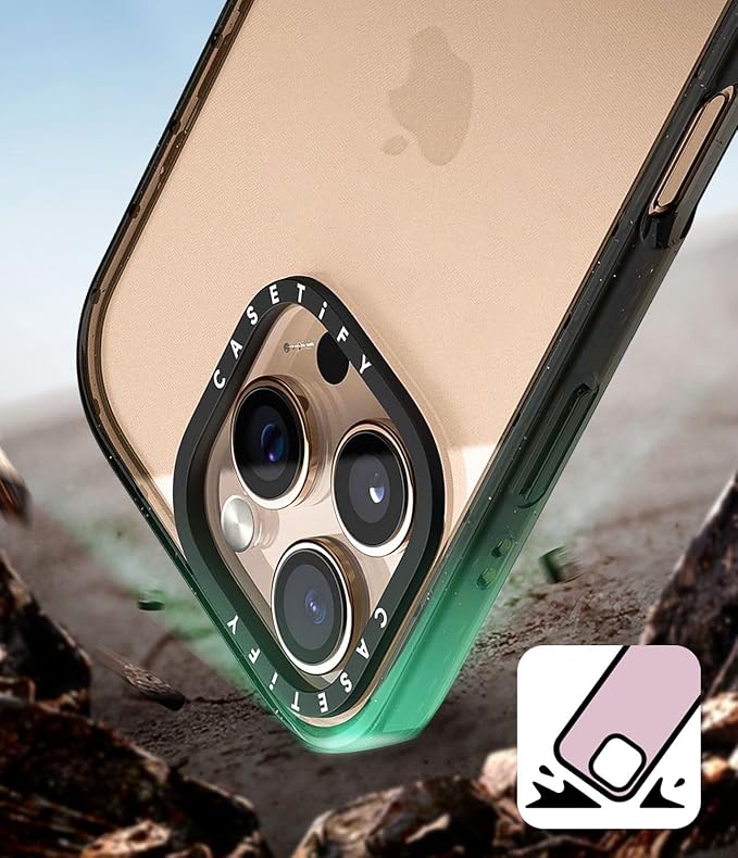 CASETiFY Impact iPhone 15 Pro Case [4X Military Grade Drop Tested / 8.2ft Drop Protection/Compatible with Magsafe] - AF Dream FLWRS - Clear Black