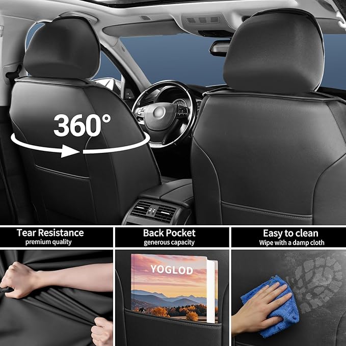 CX-3 Car Seat Covers Fit for Mazda CX-3 2016-2021, Full Coverage Premium Leather Waterproof Breathable Seat Covers, Automotive Seat Protectors, Airbag Compatible(Full Set Seats, Black & Red)