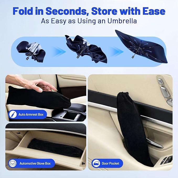 Car Windshield Sun Shade for Toyota RAV4 2013-2018 –[Reflective Coated Fabric] Sunshade Umbrella for Front Window, Car Shades Sun Visor Keep Car Cool and Protects Interior, 1:1 Exact Fit