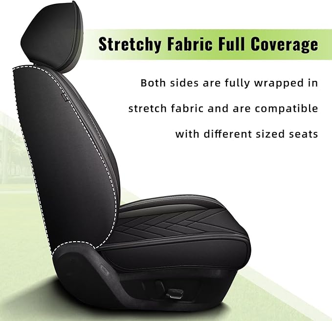 AOMSAZTO Car Seat Covers Fit for Kia Rio 2013-2023 Full Set Premium Seat Covers Waterproof Leather Automotive Seat Cushion Protector Compatible with Airbag(5 Seats,Grey)
