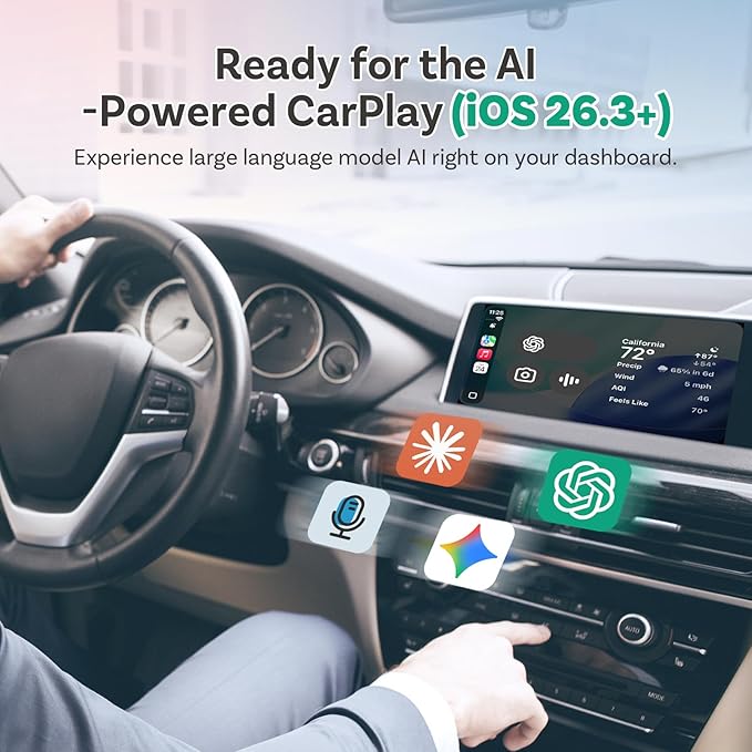 OTTOCAST 2026 New Mini Slim [USB C], 2-in-1 Wireless CarPlay Adapter & Android Auto Adapter, Plug & Play, 5s Auto-Connect Wireless Carplay Dongle for Factory Wired Cars, iPhone & Android Orange