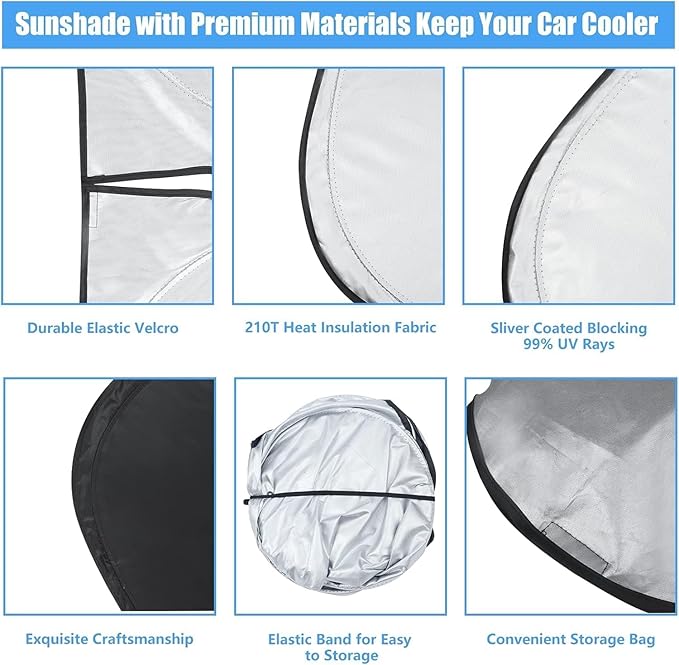 Windshield Sun Shade for Nissan Rogue 3rd Gen Accessories Window Sunshade Fit 2026 2025 2024 2023 2022 2021 Nissan Rogue(Not for Rogue Sport) Front Window Shade Sun Visor Blocks UV Keep Car Cooler