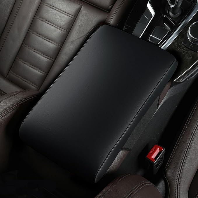 Car Armrest Cover Pad for Lexus LS LS400 LS430 LS460 LS500 LS500h LS600h Premium Leather Center Console Armrest Cushion Pad Anti-Scratch Waterproof Auto Interior Accessories Black Style