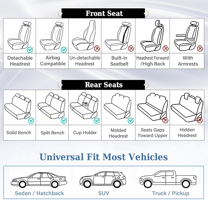 Coverado Front Seat Covers, Car Seat Covers Front Seats, Luxury Faux Leather Seat Covers for Cars, Car Seat Protector Waterproof, Automotive Driver Seat Cover Universal Fit for Most Cars, Brown