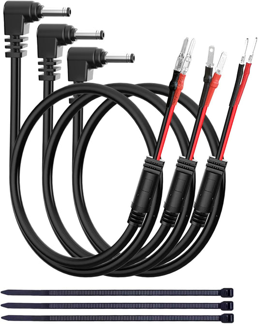 Radar Detector Hardwire Power Cord,Rearview Mirror Plug Cable,with Inline Fuse Holder,Suitable for Uniden Escort Beltronics Valentine One Cobra Whistler Radar Detector,3-Piece Set,13.7'' (DC3.5)