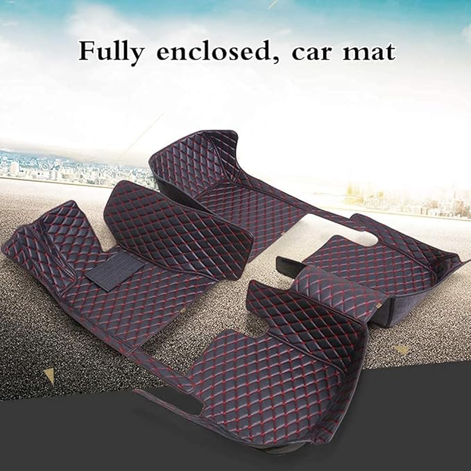 Custom Fit Car Floor Mats - Full Coverage Automotive Leather Floor Liners for Most Vehicles by MingyunSM (Gray)