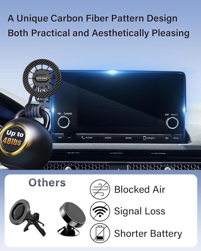 Car Phone Holder for Toyota C-HR CHR 2019-2022 Accessories 8-Inch Screen Fixed Clip, Automobile Cradles Magnetic Phone Mount Compatible with MagSafe, Strong Magnets Cell Phone Base (Magnetic)