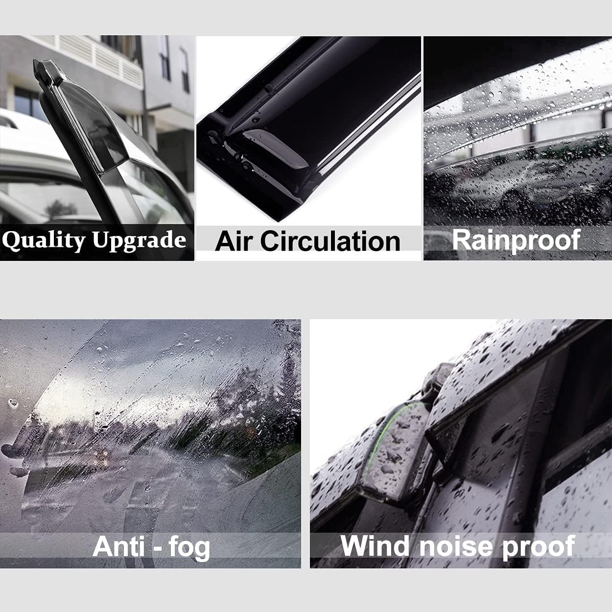 NI60 Side Window Wind Deflector,4pcs Outside Mount Style Nice Sun Rain Guards Set,Window Visors fit for 2017-2023 Nissan Armada