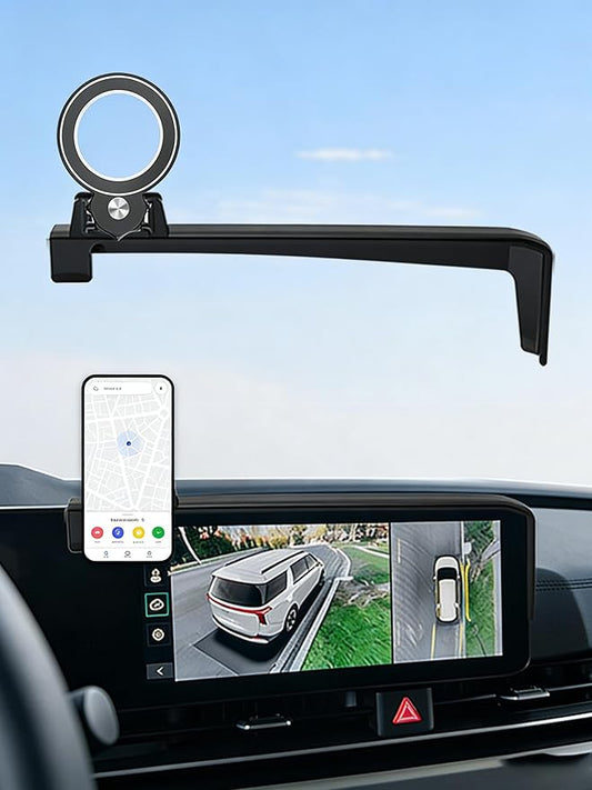 Car Phone Holder for 2025 2026 KIA Carnival/Carnival EV Accessories Apply to 12.3 Inch Touch Screen Fixed Clip Magnetic Cell Phone Mount Hands-Free 360 Degree Rotation