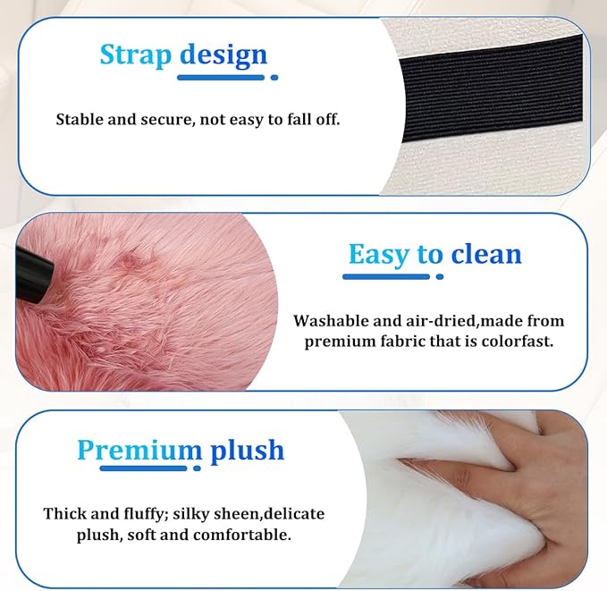 Car Center Console Cover, Fluffy Soft Vehicle Middle Console Arm Rest Cushion Pad, Furry Automotive Interior Armrest Seat Box Protector Decoration Accessories, Universal Fit (White)