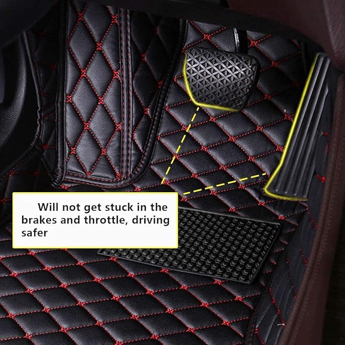 Custom Fit Car Floor Mats - Full Coverage Automotive Leather Floor Liners for Most Vehicles by MingyunSM (White)
