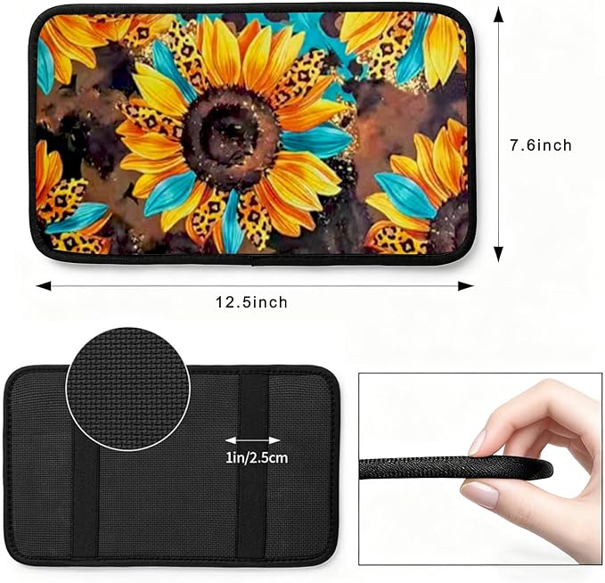 Turtle Vehicle Center Console Armrest Cover Pad,Sea Turtle Car Accessories Soft Middle Console Cushion Pad,Auto Arm Rest Mat Decor Turtles Gifts for Women Men Dad for Most Vehicle SUV Truck