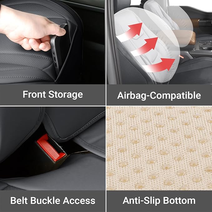 Coverland Custom Fit Car Seat Covers for Car Compatible with [Acura TSX Sedan, Wagon, BMW 2-Series] Premium Water Resistant Leather Non-Slip Interior Protector [Full Set Dark Gray - Size Chart X69]