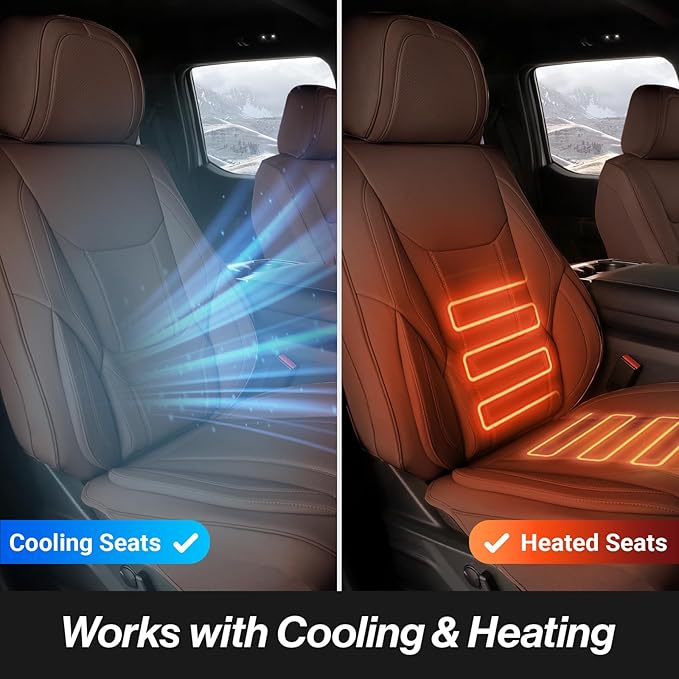 Coverland Custom Fit Car Seat Covers for Car Compatible with [Jetta, LS, Mazda626, G90, E-Class, Concorde] Premium Waterproof Non-Slip Interior Seat Protector [Front Dark Brown - Size Chart A16]