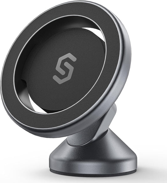 SYNCWIRE for MagSafe Car Mount - 360 Rotation Magnetic Phone Holder for Car Dashboard, Strong Magnets Car Phone Holder Mount Compatible iPhone 16 Pro Max 15 14 13 12,Samsung - MagSafe Car Accessories