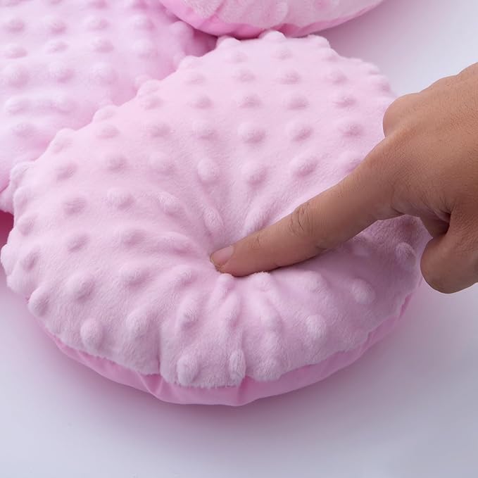 Pro Goleem Infant Car Seat Head Neck Body Support, Ultra-Soft Minky and Microfiber Newborn Car Seat Insert, Perfect for Car Seat, Stroller, 2-in-1 Reversible, Girls, Pink