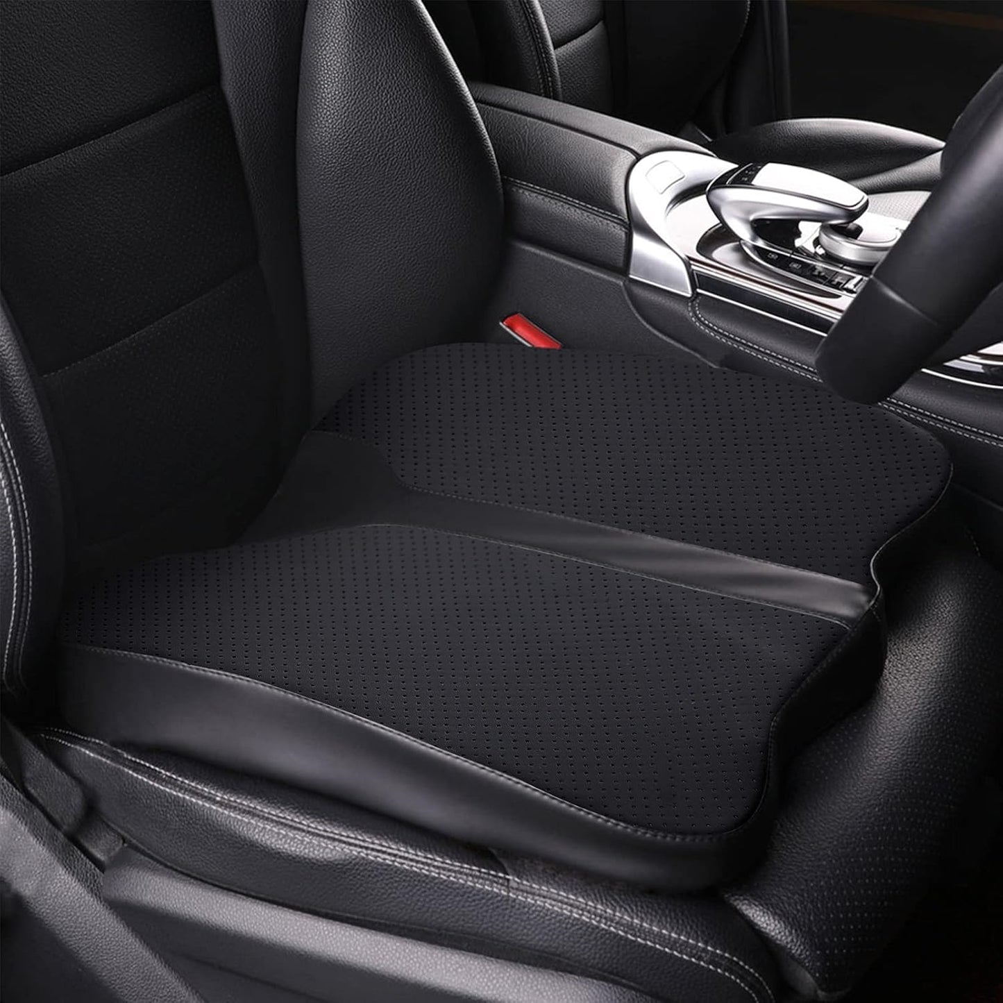 Car Seat Cushion - Comfort Memory Foam Seat Cushion for Car Seat Driver, Tailbone (Coccyx) Pain Relief Pad, Car Seat Cushions for Driving, Office Chair Cushion (Black)