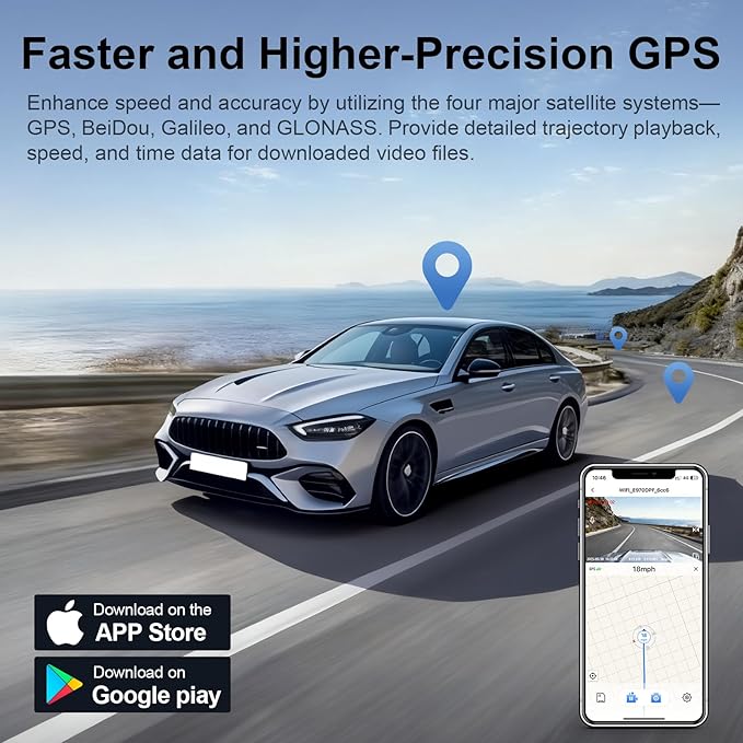 Front 4K & Rear 1080P Dash Cam Custom fit for Toyota Grand Highlander & Hybrid 2024 2025 2026, XLE Limited Platinum, Integrated OEM Look, UHD 2160P Video, App & WiFi, Easy to Install,GPS, 128GB Card