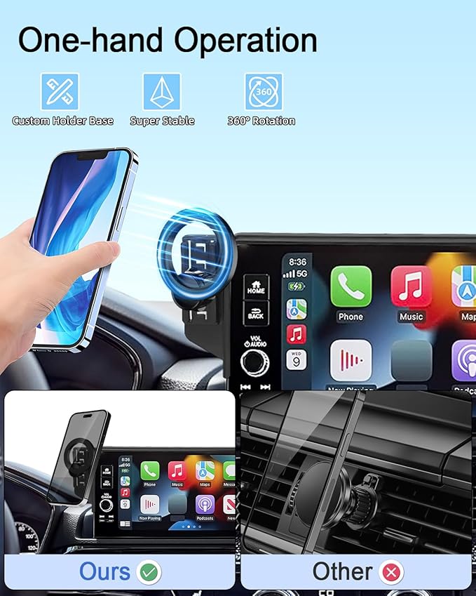 PZK Car Phone Mount for 2022-2025 2026 Chevrolet Silverado 1500/GMC Sierra 1500 LT/RST/ZR2/LTZ/LT Trail Boss/High Country Accessories 13.4-Inch Screen Compatible with MagSafe Chevy Car Phone Holder