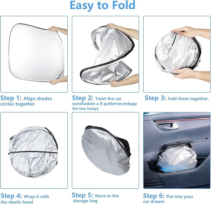 Car Windshield Sun Shade Custom Fit 2010-2026 Dodge RAM 1500 2500 3500 Truck Accessories Sunshade Foldable Sun Visor Protector Front Window Cover Fits 2Dr RegularCab, 4Dr QuadCab, CrewCab, MegaCab