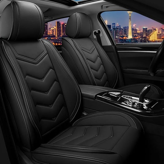 CTDS Car Seat Covers for Nissan Sentra 2000-2026, Stylish Sport Seat Cover, Premium Nappa Leather Car Seat Cover. Automobile Seat Covers Sets.(Standard 2 Seats/Pure Black)