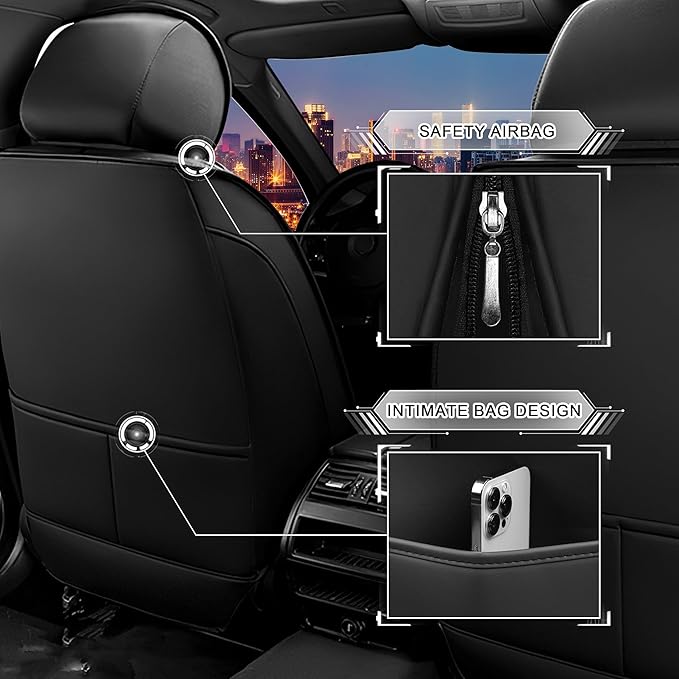 CTDS Car Seat Covers for Toyota Corolla 2000-2026, Stylish Sport Seat Cover, Premium Nappa Leather Car Seat Cover. Automobile Seat Covers Sets.(Standard 2 Seats/Black Red)