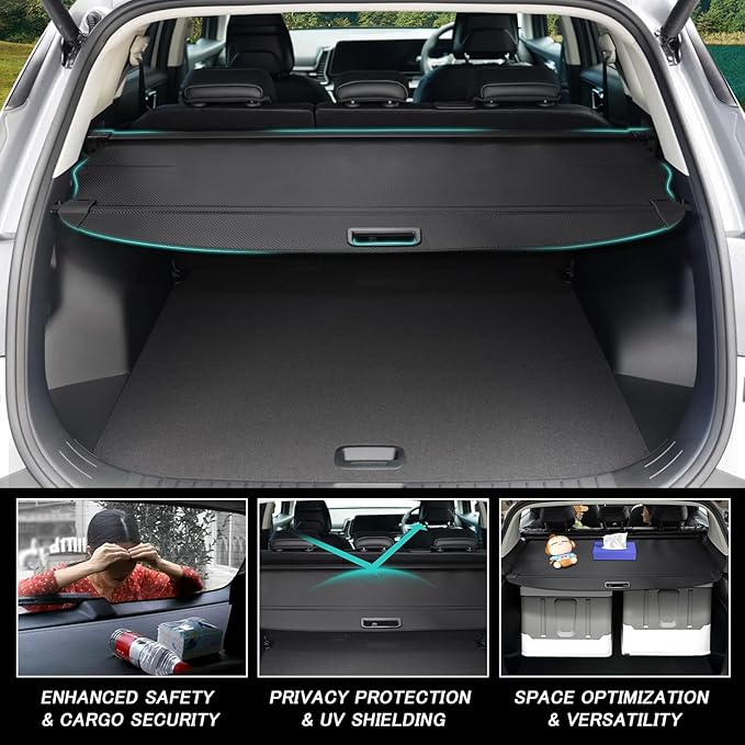 Cargo Cover for Mazda CX-50 CX50 2023 2024 2025 2026 Accessories Retractable Trunk Cover Security Shielding Shade Cargo Luggage Cover Trunk CX50 Privacy Protection (Carbon Fiber Texture)
