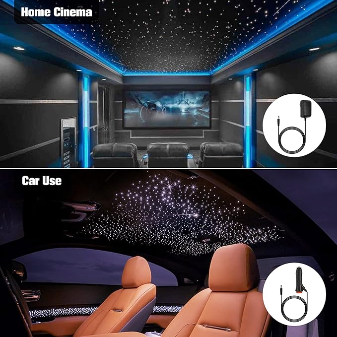 CHINLY 32W Twinkle 1600pcs 13.1ft 0.03in Fiber Optic Lights Starlight Headliner kit, Music Mode Bluetooth APP Control Remote, RGBW Star roof Lights for Star Headliner/Home Theater/Pool Ceiling