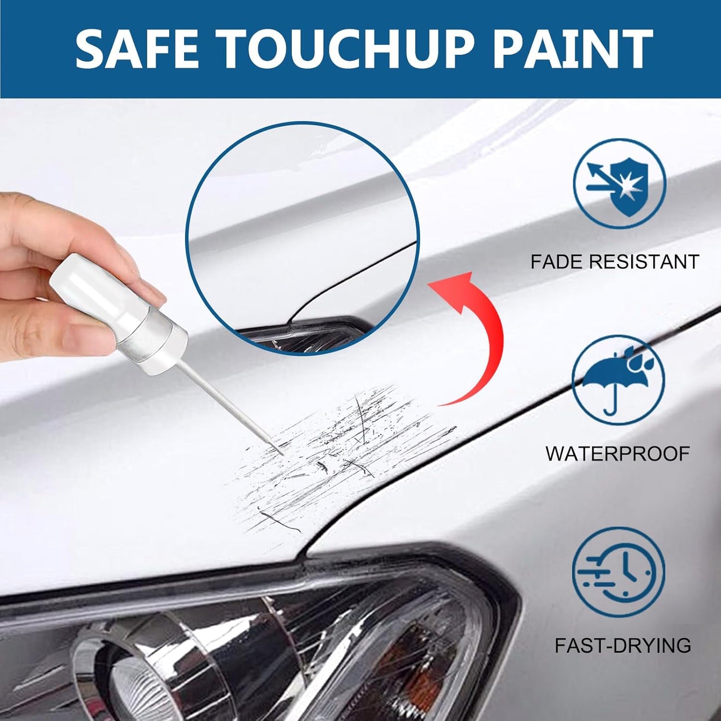 Celestial Silver Metallic (1J9) Touch Up Paint for Toyota-Exact Match 2 in 1 touchup Paint Pen for Chips and Nicks Repair Car Paint Scratch Repair Kit