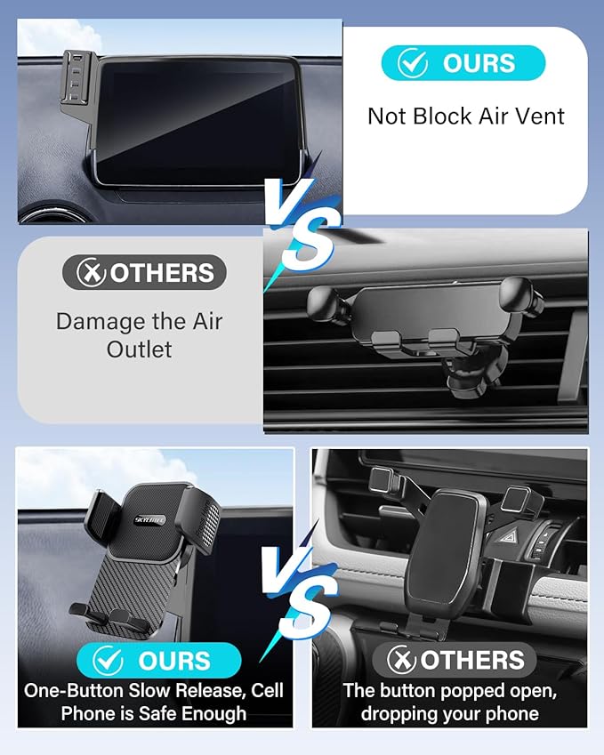 SKYLOTEC Car Phone Holder for Honda Civic 2022 2023 2024 2025 2026 Accessories 7/9-Inch Screen Fixed Clip, Automobile Cradles Phone Mount, Cell Phone Base Not Block Air Vent