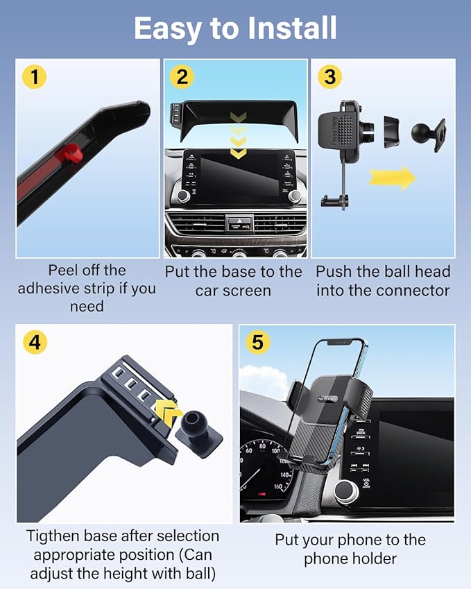 SKYLOTEC Car Phone Holder for Ford Mustang Mach E 2021 2022 2023 2024 2025 Accessories 15.5-Inch Screen Fixed Clip, Automobile Cradles Phone Mount, Cell Phone Base Not Block Air Vent