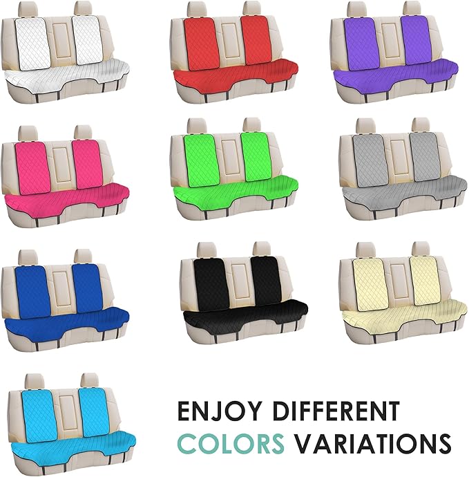FH Group Car Seat Cover Cushion - Cars Trucks SUV, Neosupreme Car Seat Cushions, Waterproof Car Seat Cover Cushion, Universal Fit Car Seat protector Rear Set Red
